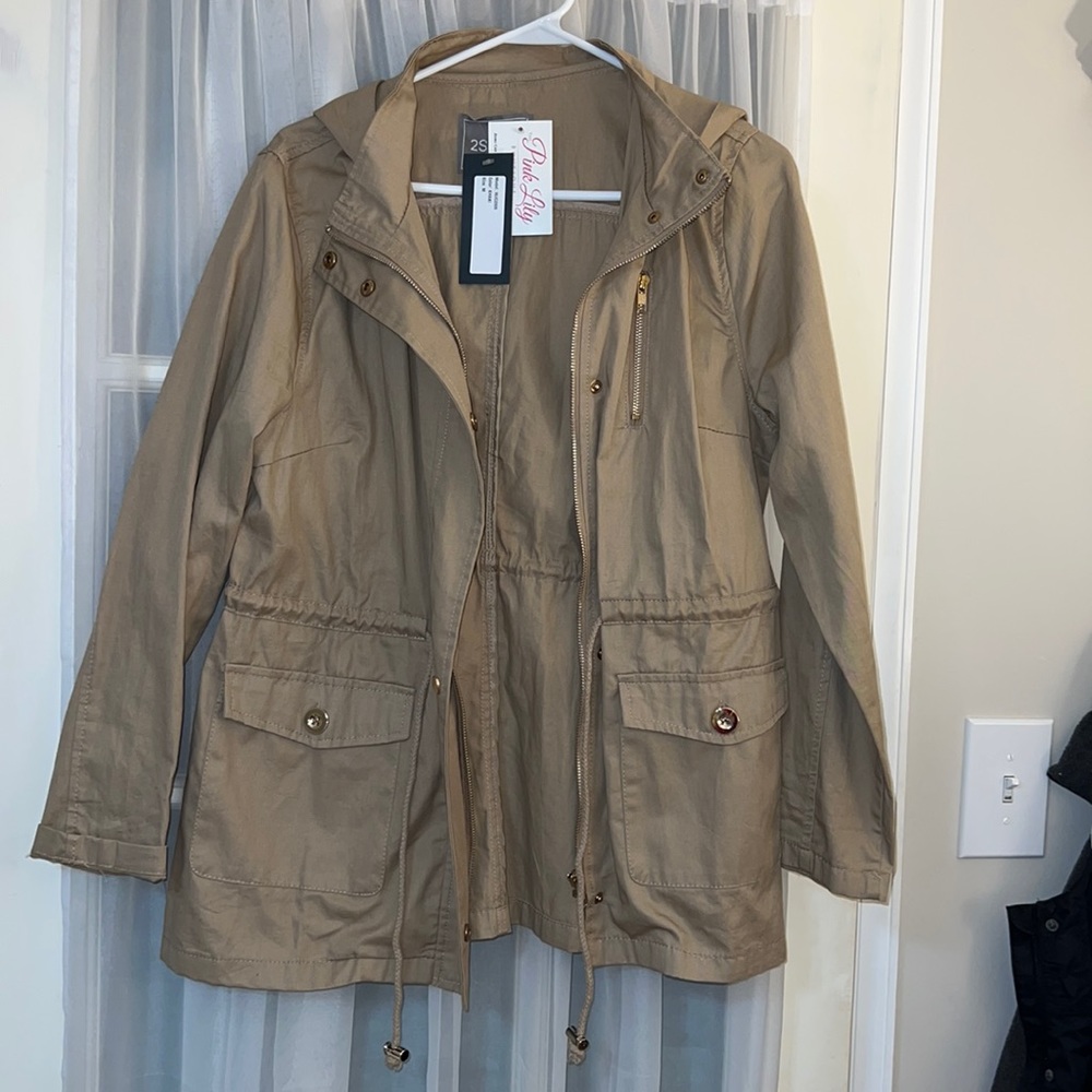 Khaki utility jacket from Pink Lily boutique